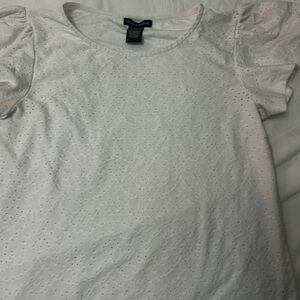 Women's White Eyelet Top